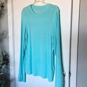 NEW Avia Performance Turquoise Ribbed Long Sleeve Top L, 107